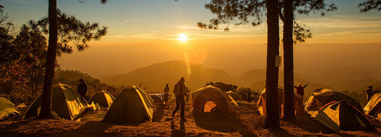Directeur supervisant le camping au levée du matin